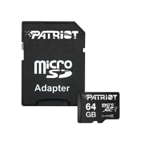 Карта памяти microSDXC Patriot LX Series PSF64GMCSDXC10, 64GB, Class 10, UHS-I